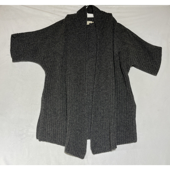 Toad & Co San Ysidro Wool Cardigan Womens Small Gray Open Chunky Knit Sweater - Picture 1 of 12